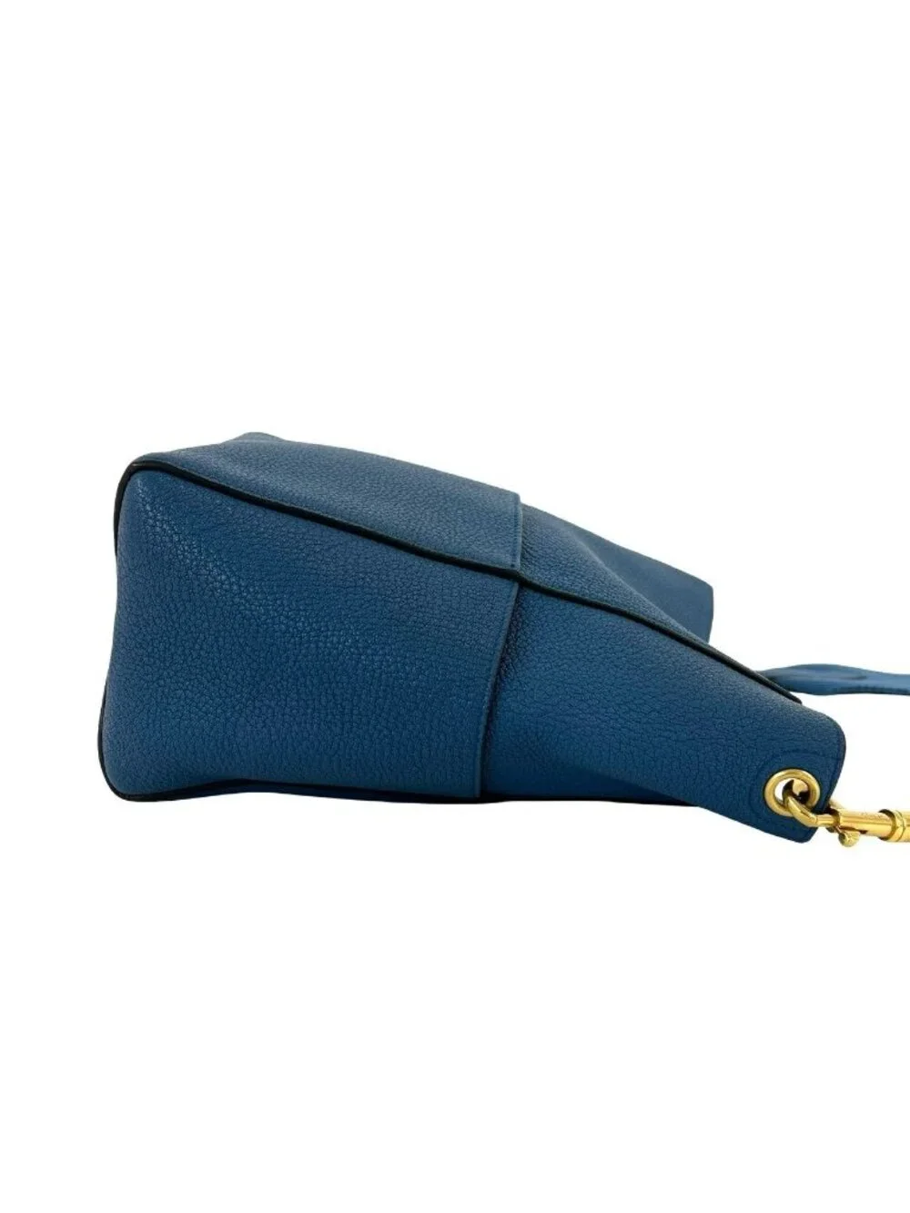 Celine Sangle Bucket Leather Shoulder Bag Tote Blue
